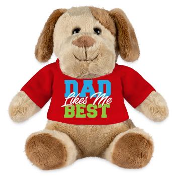 Papa m’aime le mieux L’enfant préféré de papa Drôle - Chien en peluche Helge MiniFeet® - rouge - Devant