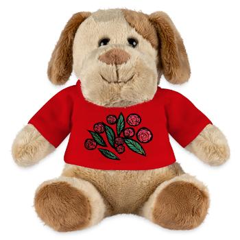 Roses - Chien en peluche Helge MiniFeet® - rouge - Devant