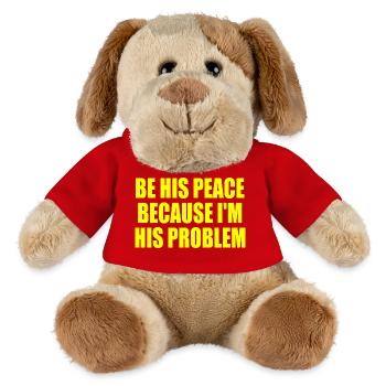 be his peace because im his problem - Chien en peluche Helge MiniFeet® - rouge - Devant