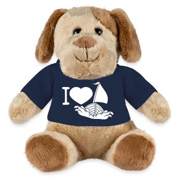 I Love Sailing Waves Sailor Boat Trip Heart Love - MiniFeet® Dog Helge - french navy - Front