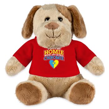 Sensibilisation au syndrome de Down Aimez-moi avec un - Chien en peluche Helge MiniFeet® - rouge - Devant