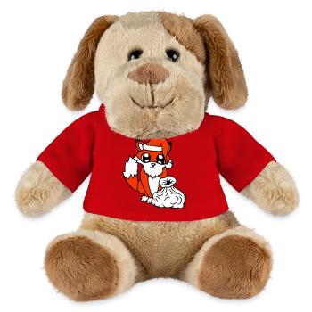 Fuchs Rotfuchs Weihnachtsmann Weihnachten Geschenk - MiniFeet® Hund Helge - Rot - Vorne
