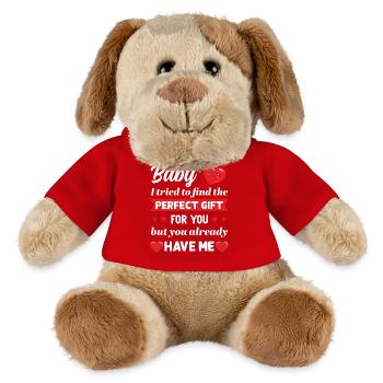 Bébé cadeau parfait pour vous Cadeau Saint-Valentin - Chien en peluche Helge MiniFeet® - rouge - Devant
