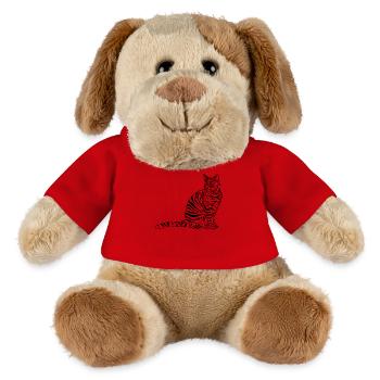 Black silhouette of a cat. - MiniFeet® Dog Helge - red - Front