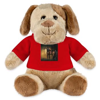 Cheval en forêt - Chien en peluche Helge MiniFeet® - rouge - Devant