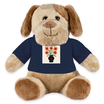 Moderne Blumen – Minimal Art - MiniFeet® Hund Helge - French Navy - Vorne
