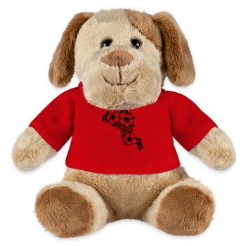 flower - Chien en peluche Helge MiniFeet® - rouge - Devant