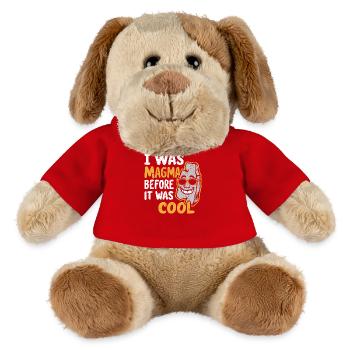 Magma-Humor – Vor Coolness, Geologe - MiniFeet® Hund Helge - Rot - Vorne