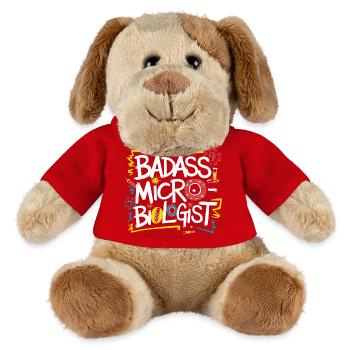 Fier de la microbiologie - Chien en peluche Helge MiniFeet® - rouge - Devant