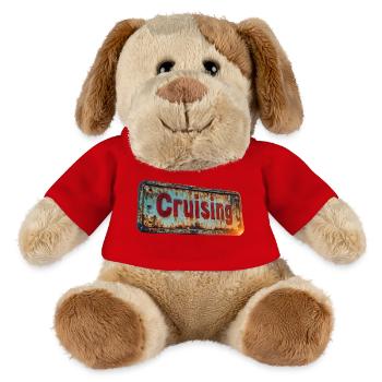 Cruising-Schild im rostigen Vintage-Look - MiniFeet® Hund Helge - Rot - Vorne