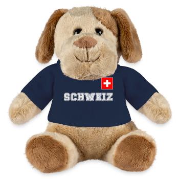 Schweiz Trikot Look - mit Fahne Flagge auf Brust - MiniFeet® Hund Helge - French Navy - Vorne