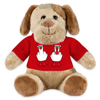 2 Möwen Mittelfinger Beleidigung Weihnachten Team - MiniFeet® Hund Helge - Rot - Vorne