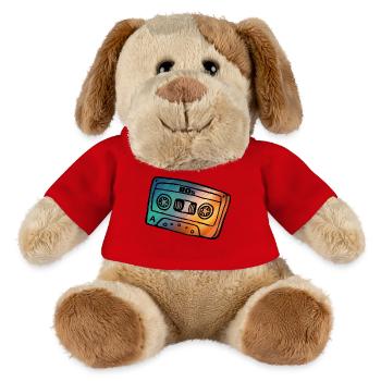 Kassette 80s Musik Geschenk Popmusik Mixtape Tape - MiniFeet® Hund Helge - Rot - Vorne