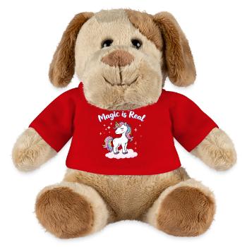 Magic Is Real Unicorn Inspiration Art for Dreamers - MiniFeet® Dog Helge - red - Front