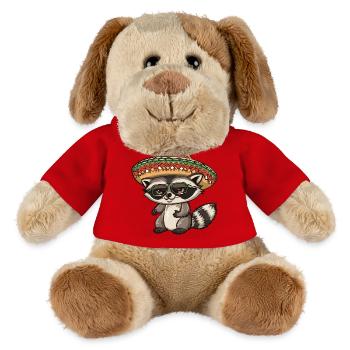 Waschbär Lustig Sombrero - MiniFeet® Hund Helge - Rot - Vorne