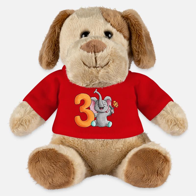 3. Geburtstag Elefant - MiniFeet® Hund Helge - Rot