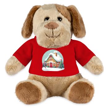 Maison de Noël en pain d’épices - Chien en peluche Helge MiniFeet® - rouge - Devant