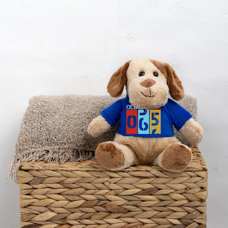 Oldometer 65. Geburtstag Retro Tacho Kunst MiniFeet® Hund Helge