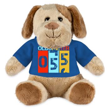 Oldometer 55 Fifty Fifth Birthday - MiniFeet® Dog Helge - royal blue - Front