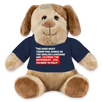 Je suis du gouvernement - Chien en peluche Helge MiniFeet® - bleu marine - Devant