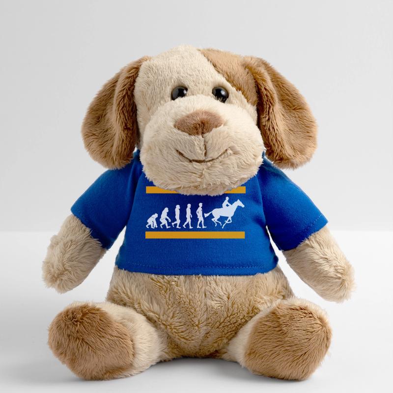 L’évolution humaine se termine dans la gloire des courses de chevaux Chien en peluche Helge MiniFeet®