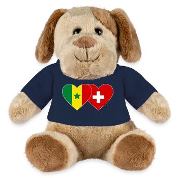 Senegal Switzerland Flag Heart - MiniFeet® Dog Helge - french navy - Front