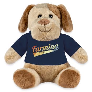 Farmer Vintage Look - Chien en peluche Helge MiniFeet® - bleu marine - Devant