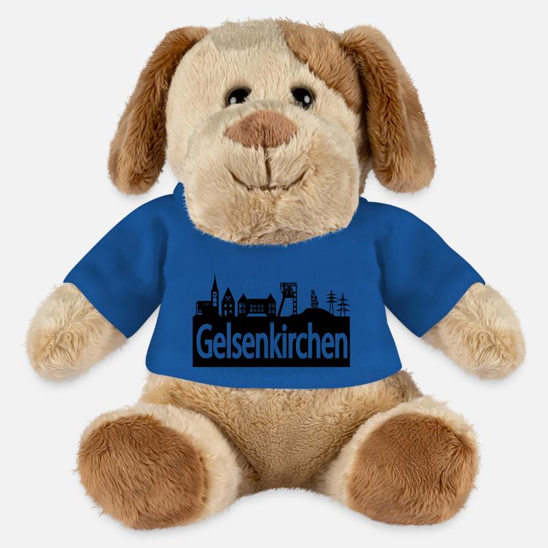 Skyline Gelsenkirchen - Chien en peluche Helge MiniFeet® - bleu roi