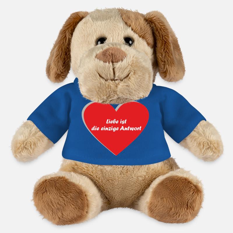 Herz, rot, Spruch - MiniFeet® Hund Helge - Königsblau