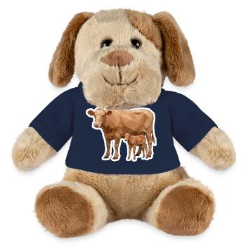 Vache et veau – L’art polygonal dans le style moderne - Chien en peluche Helge MiniFeet® - bleu marine - Devant