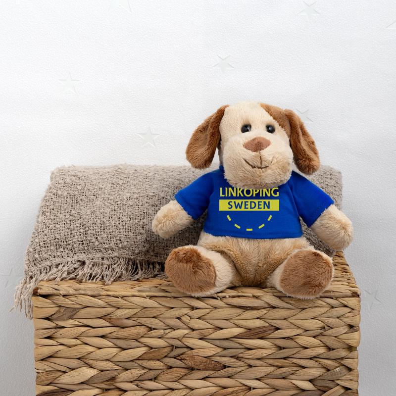 Linköping Suède Texte néon Chien en peluche Helge MiniFeet®