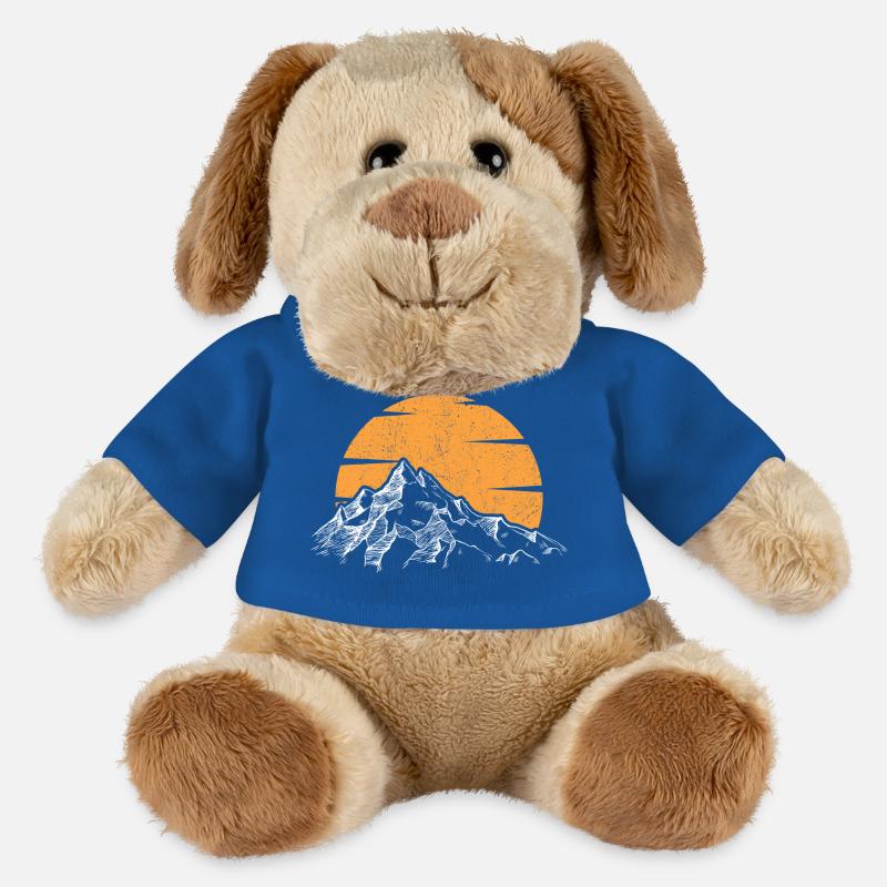 Sunset Peak Mountain Silhouette - MiniFeet® Dog Helge - royal blue