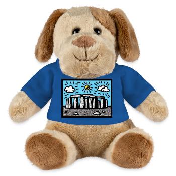 Stonehenge-Kunst - MiniFeet® Hund Helge - Königsblau - Vorne
