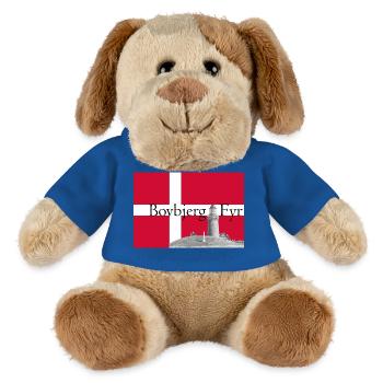Bovbjerg Fyr auf Dänischer Flagge - MiniFeet® Hund Helge - Königsblau - Vorne