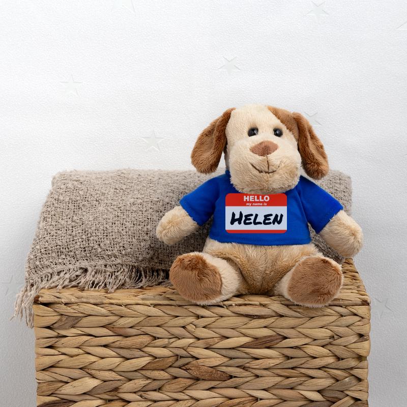 Hello My Name Is Helen Red Label with First Name MiniFeet® Dog Helge