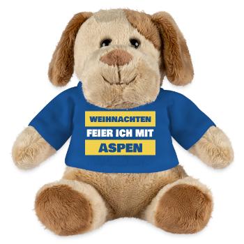 Geschenk für Aspen - MiniFeet® Hund Helge - Königsblau - Vorne
