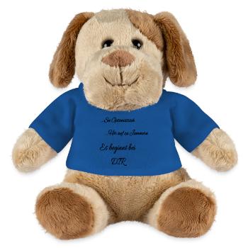 Cela commence par VOUS - Chien en peluche Helge MiniFeet® - bleu roi - Devant