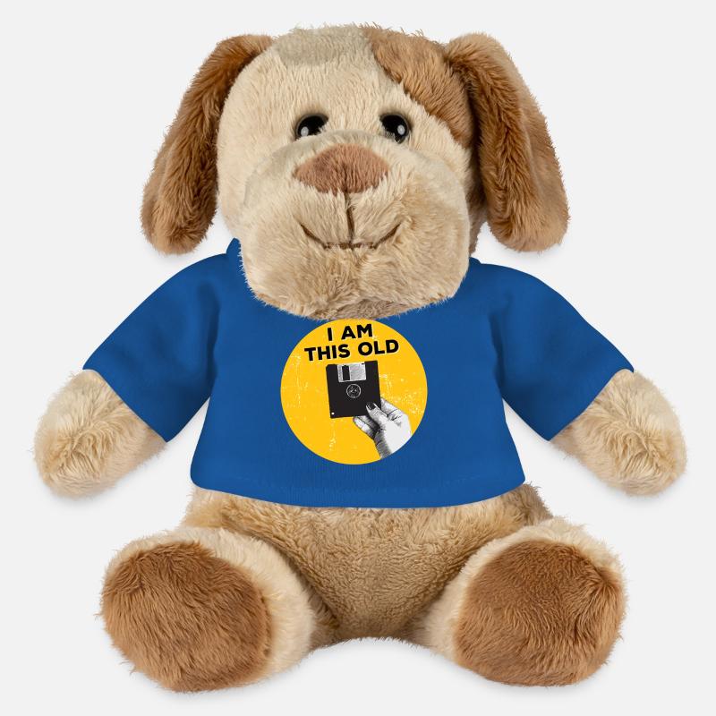 I am this old Disketten-Disk 80er-Jahre Retro  - MiniFeet® Hund Helge - Königsblau