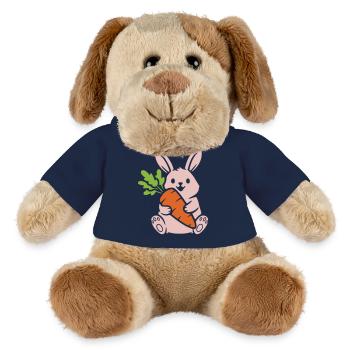 Süßer Hase mit Karotte Möhre Comic - MiniFeet® Hund Helge - French Navy - Vorne