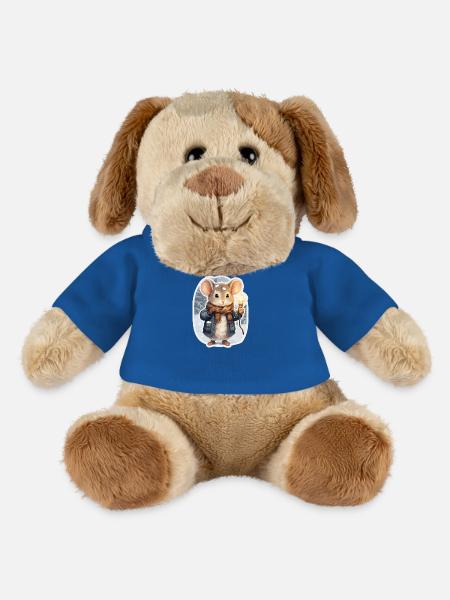 Moderne Maus im Winter - MiniFeet® Hund Helge - Königsblau