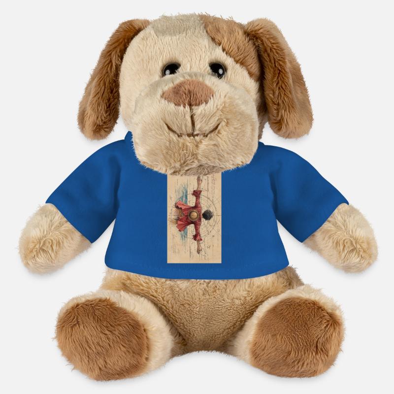 Dancing silhouette in a geometric circle - MiniFeet® Dog Helge - royal blue