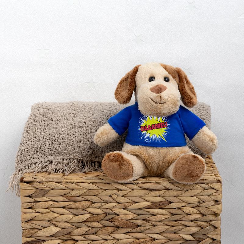Le nom de Danie drôle de bulle de texte Daaaniel ! Chien en peluche Helge MiniFeet®