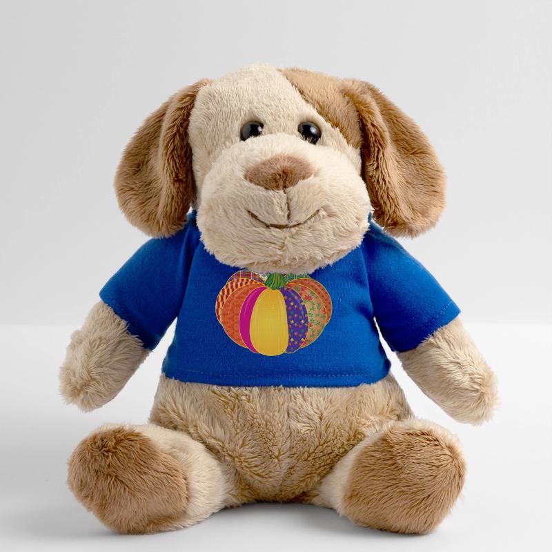 Patchwork Kürbis – Bunt gemusterte Herbstdeko MiniFeet® Hund Helge