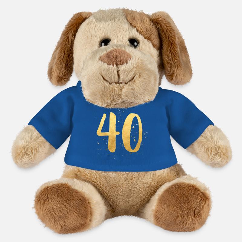 40 gold runder Geburtstag vierzig - MiniFeet® Hund Helge - Königsblau