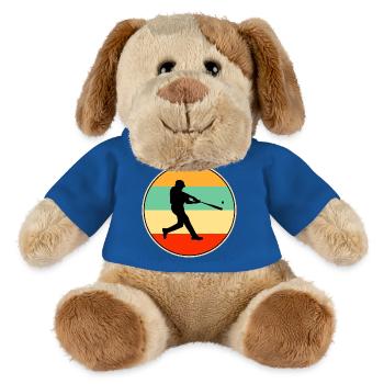 Retro Baseball Silhouette Vintage Sunset Sports - MiniFeet® Hund Helge - Königsblau - Vorne