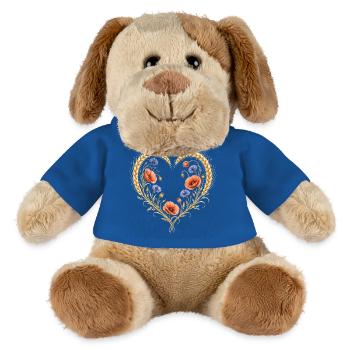 Weizen Herz Mohn Kornblume Blumen Natur Motiv  - MiniFeet® Hund Helge - Königsblau - Vorne