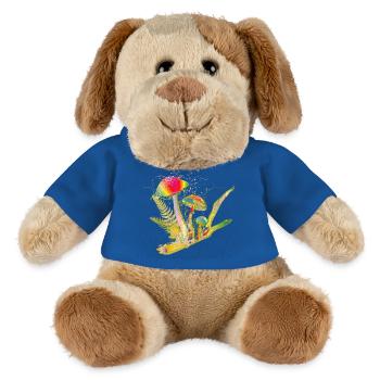 bunte Komposition Waldpilze,Gräser und Ast - MiniFeet® Hund Helge - Königsblau - Vorne