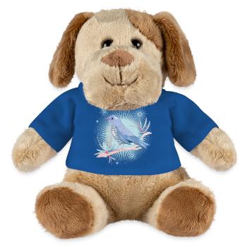 bluish bird with mistletoe in winter mood - MiniFeet® Dog Helge - royal blue - Front