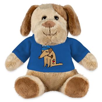 Hund mit Tattoo - Seemann, alter Seebär - MiniFeet® Hund Helge - Königsblau - Vorne