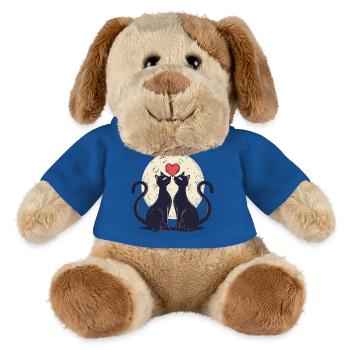 Deux chats avec un cœur 2 - Chien en peluche Helge MiniFeet® - bleu roi - Devant